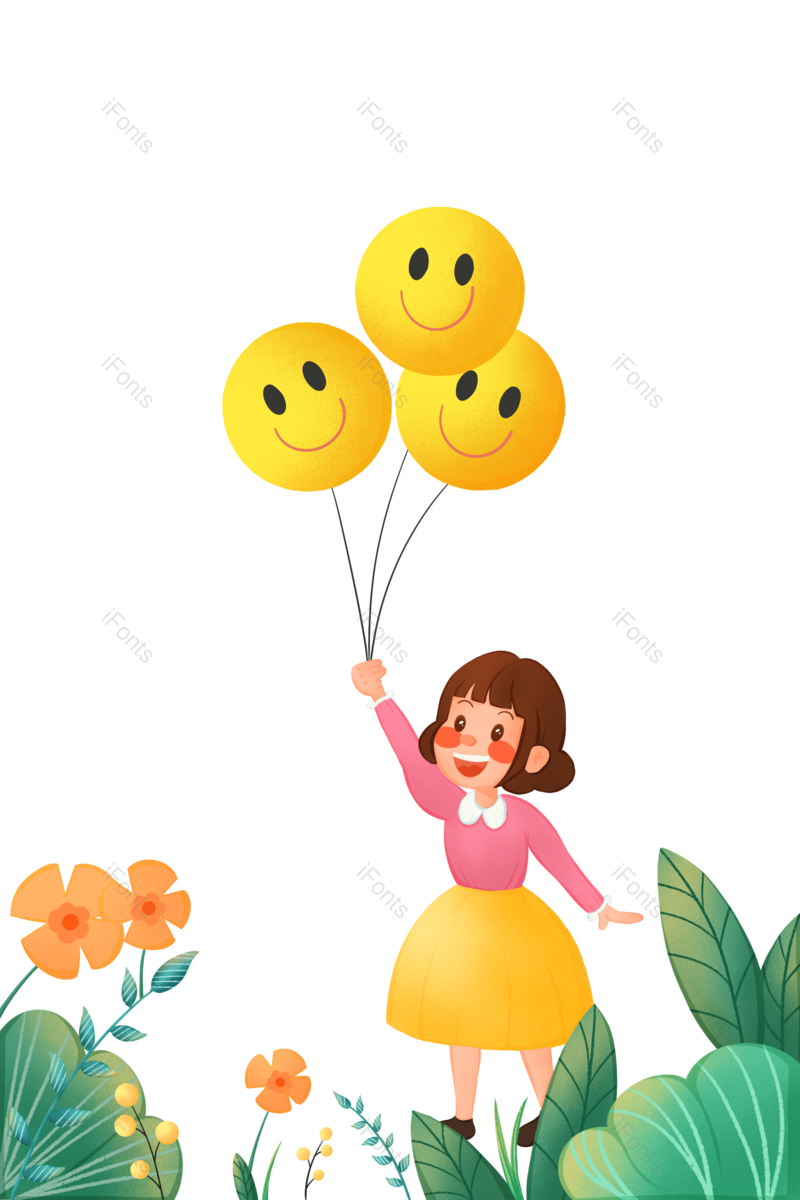 彩色图片,笑脸元素,渐变PNG,创意免抠素材